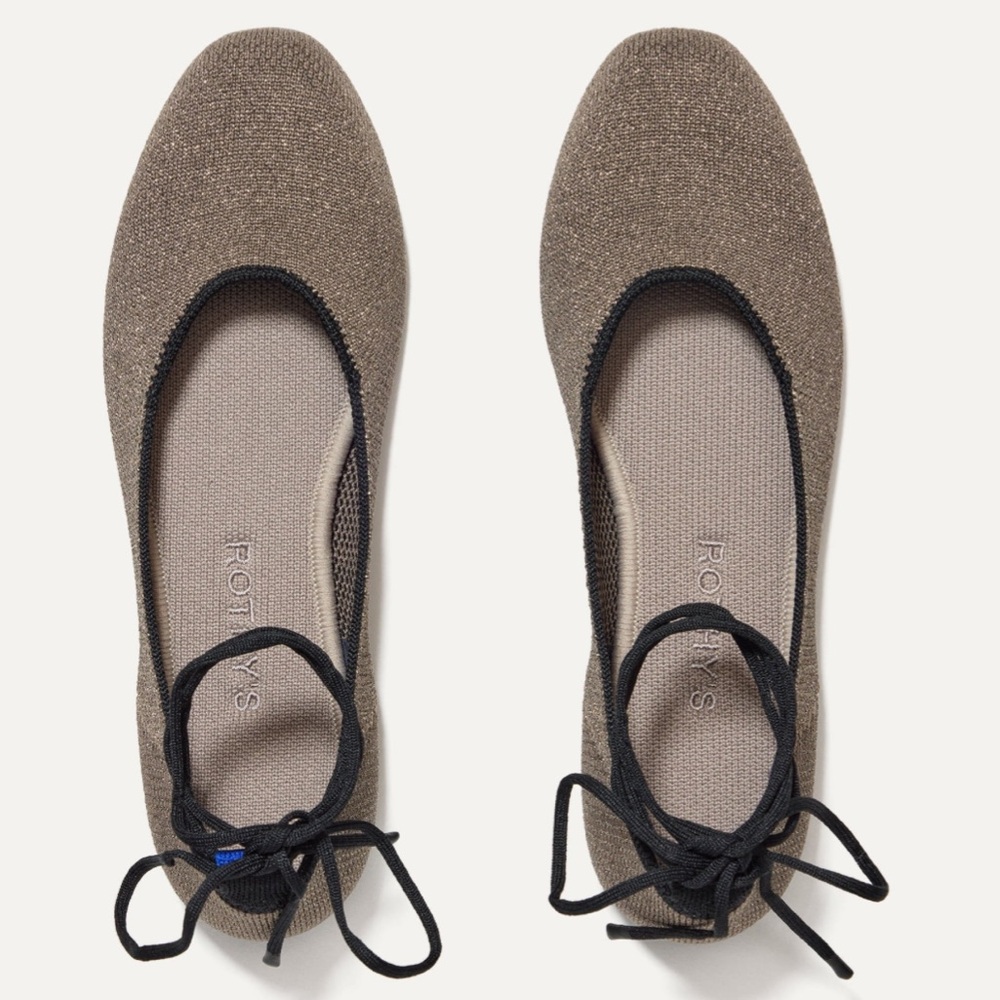 Rothy's Square Wrap Flats in Metallic Gray - Picture 3 of 5